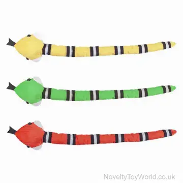 Colourful Striped Snake Soft Plush Toy - Assorted Colours (40cm)