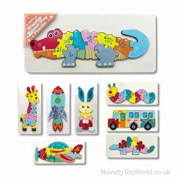 Colourful Wooden Jigsaw Puzzle Tray (22cm)