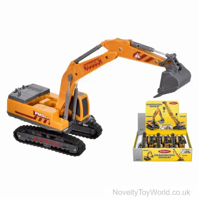 Construction Diggers & Cranes Toy Vehicle - 2 Assorted | Wholesale Toy Vehicles UK