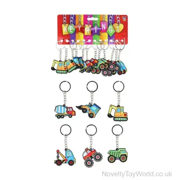 Construction Vehicles & Diggers Birthday Party Keyring (5cm)