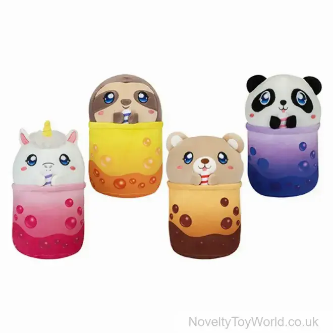 Cute Animal Soft Toy In Bubble Tea Cup - 4 Assorted Designs (25cm) | Wholesale Soft Toys