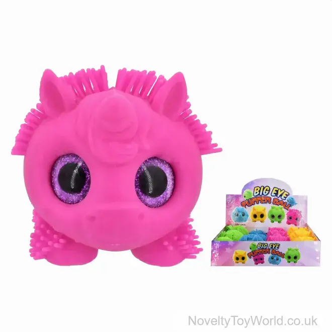 Bulk Buy | Cute Big Eye Puffer Animal Ball - 4 Colours | Wholesale Sensory Toys