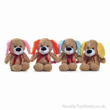 Cute Brown Fluffy Dog Soft Plush Toy - 4 Assorted (32cm)