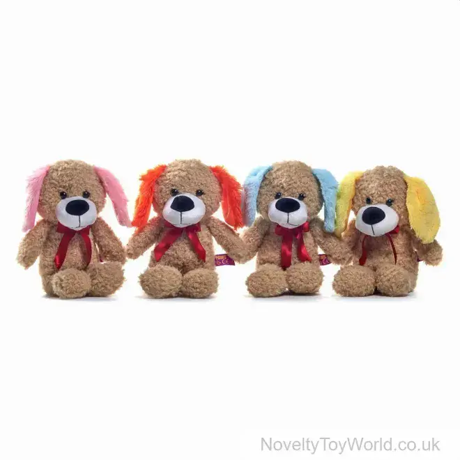 Cute Brown Fluffy Dog Soft Plush Toy - 4 Assorted (32cm) | Toy Animals