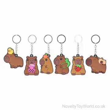 Cute Capybara Rubber Keyring (5cm)