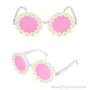 Cute Daisy Chain Glasses With Pink Lenses (Adult Size)