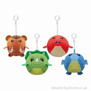 Cute Dinosaur Soft Plush Toy on Bag Clip - 4 Assorted (10cm)