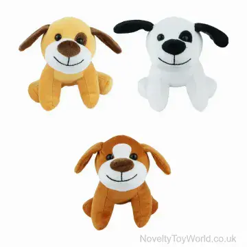 Cute Happy Dog Soft Plush Toy - 3 Assorted (15cm)