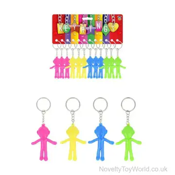 Cute Neon Alien Keychain - 4 Assorted Designs (5.5cm)