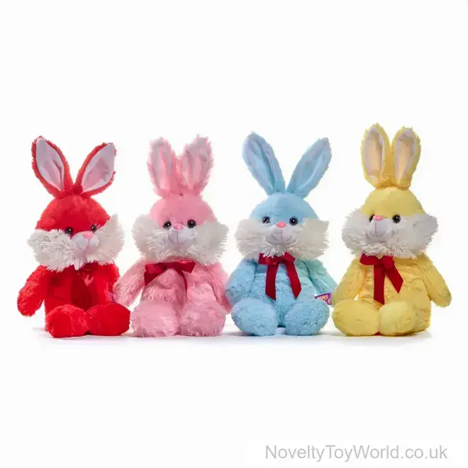 Cute Super Soft Fluffy Plush Rabbits - 4 Assorted (32cm) | Bulk Buy