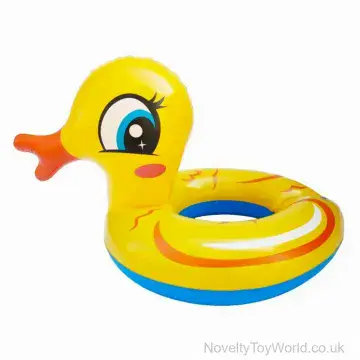 Cute Yellow Duck Split Swim Rings Inflatable (54cm)