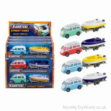 Diecast Campervan & Speed Boat - Teamsterz Toy Vehicles