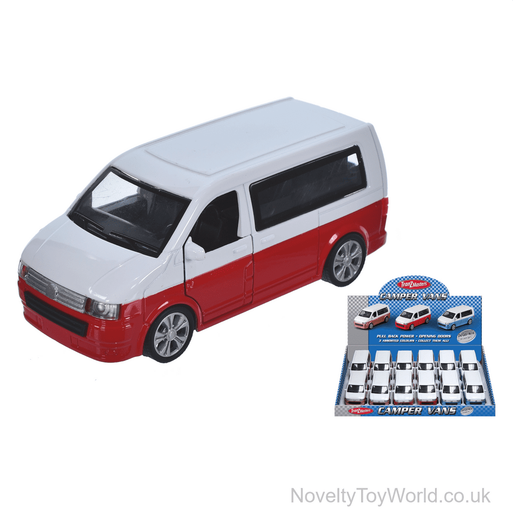 Diecast Classic Camper Van Pullback Toy 3 Assorted Wholesale