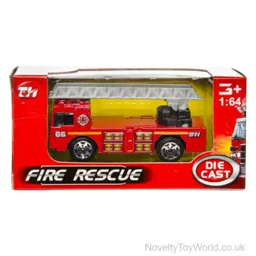 Diecast Fire Rescue Service Vehicle - 6 Assorted - 1 - 64 Scale