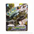 Dino Disc Shooter With Extra Head & 4 Discs | Wholesale Dinosaur Gun