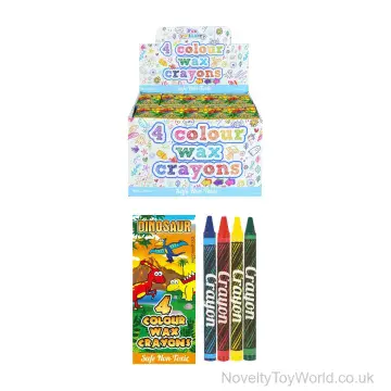 Dino Wax Crayons - Pack of 4 (8cm)