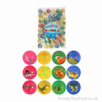 Dinosaur Bounce Bouncy Ball Assortment - Price Per Bag of 50 (4.3cm)