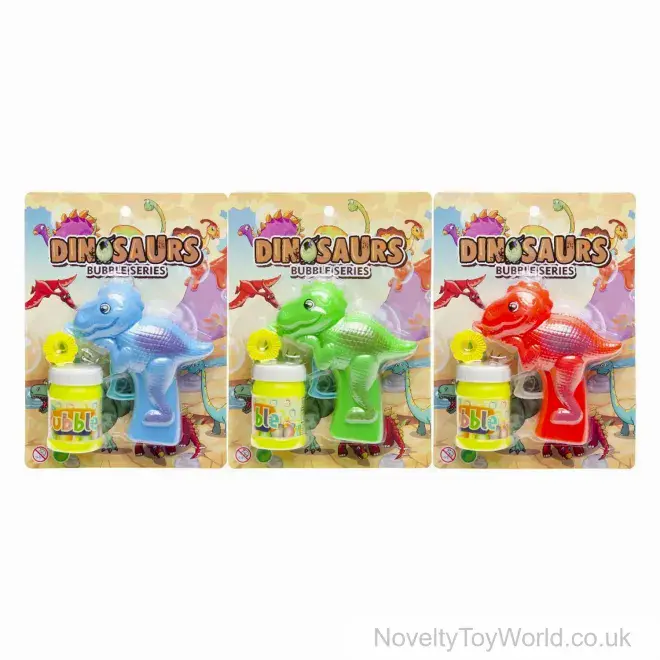 Dinosaur Bubble Blower Gun - Hand Powered (12cm) | Wholesale Bubble Blowing Dinosaur