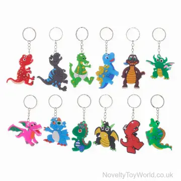 Dinosaur Characters 2D Keyrings -12 Assorted Dinos
