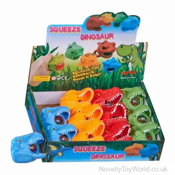 Dinosaur Head Squeezy Bead Novelty Toy (9cm)