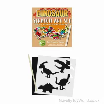 Dinosaur Scratch Art Colouring Set (8.5cm x 8.5cm)