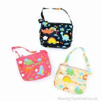 Dinosaur Zip Purse Bag with Long Shoulder Strap (43cm)