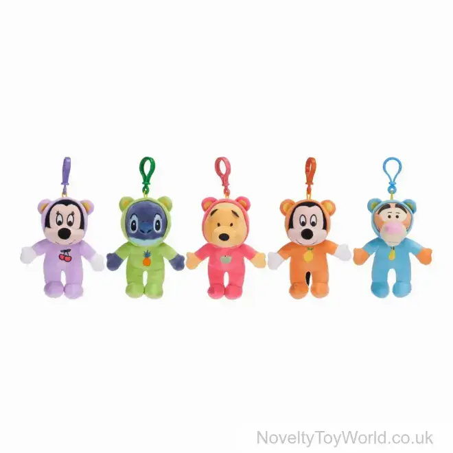 Disney Bear Romper Soft Toy With Bag Clip (15cm) | Bulk Disney Toys UK