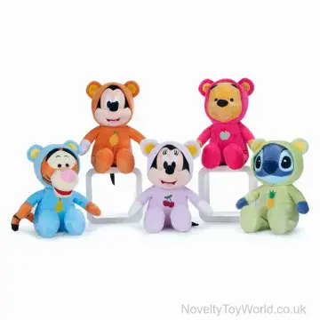 Disney Character Soft Toys in Teddy Bear Onesies - 5 Assorted (30cm)