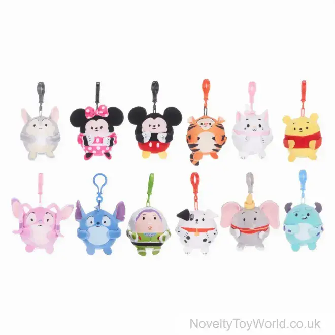 Disney Characters Squashy Podgies Bag-Clips - 12 Assorted (8cm) | Wholesale Disney