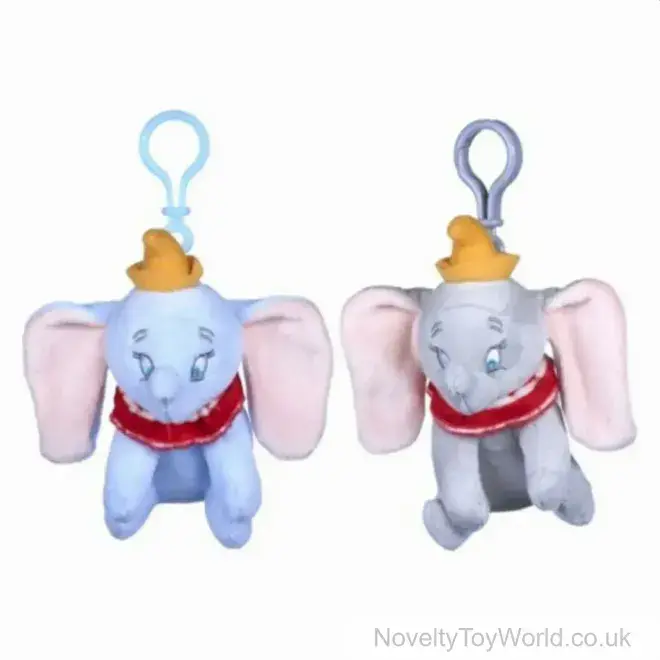 Disney Dumbo Soft Plush Toy Bag Clip - 2 Assorted (11cm) | Licensed Toys