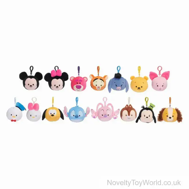 Disney Head Soft Toy Bag Clip (9cm) - 15 Assorted | Bulk Buy Disney Toys UK