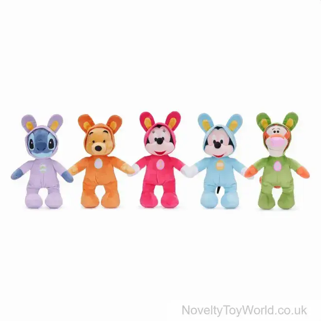 Disney Plush Characters in Bunny Rompers - 5 Assorted (30cm) | Licensed Wholesale