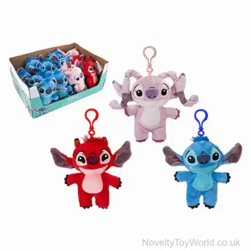 Disney Stitch Licensed Soft Plush Toy on Bag Clip