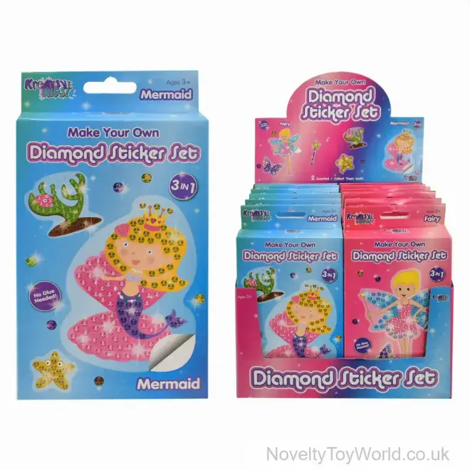 Wholesale DIY Make Your Own Diamond Sticker Sets | Mermaid & Fairy Assorted