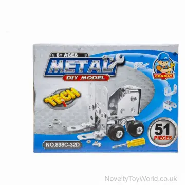 DIY Mini Construction Vehicle - Metal Nuts & Bolts Toy (12cm)