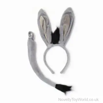 Donkey Ears Headband & Tail Fancy Dress Set