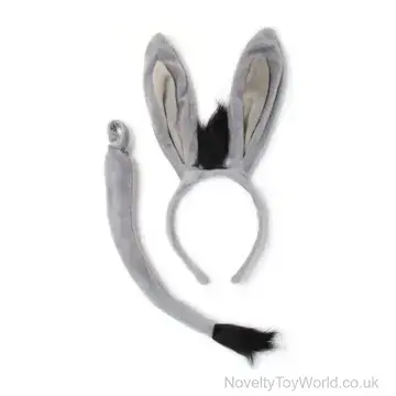 Donkey Ears Headband & Tail Fancy Dress Set