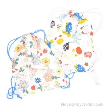 Drawstring Bag For Children - Flower & Sea Animal Mix