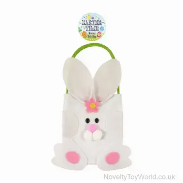 Easter Bunny Felt Bag For Egg Hunts (17cm x 23cm)