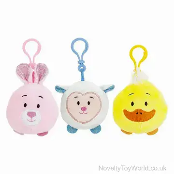 Easter Clip On Animal Plush With Sound Chip - 3 Assorted Designs