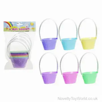 Easter Egg Hunt Mini Baskets for Kids - Packs of 6 (10cm)