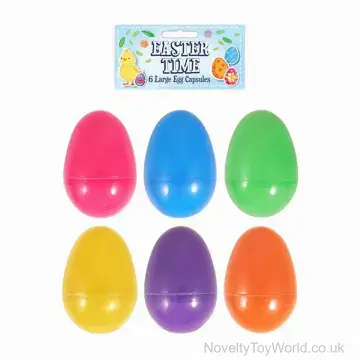 Easter Egg Shape Plastic Containers - Pack of 6 (8cm)