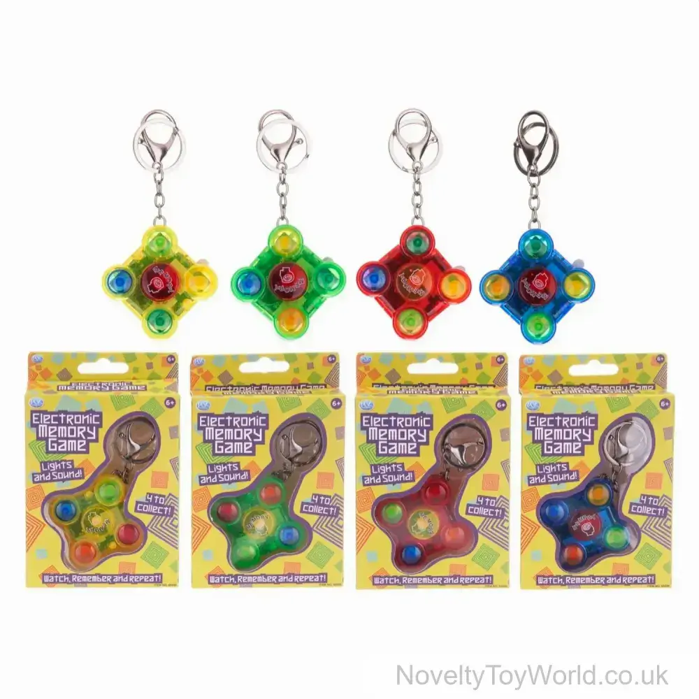 Electronic Memory Game Keyring - 4 Assorted | Bulk Buy Games UK