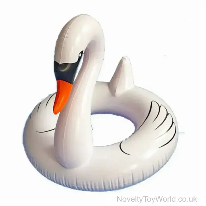 Elegant White Swan Swim Ring (115cm) | Wholesale Pool Toys UK