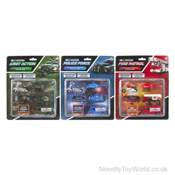 Emergency Services Diecast Vehicle Playset - 6 Pieces