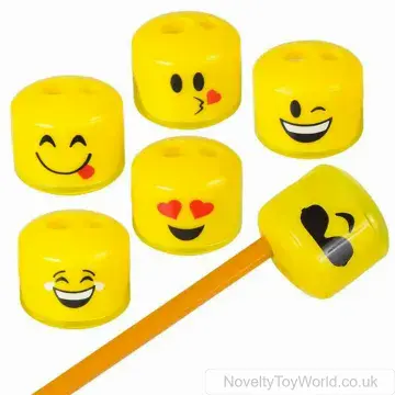 Emoji Face Novelty Pencil Sharpeners with Lid (3.8cm)