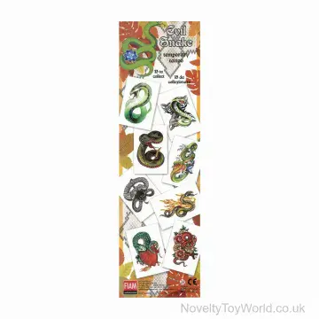 Evil Snakes Assorted Flat Pack Vending Tattoos
