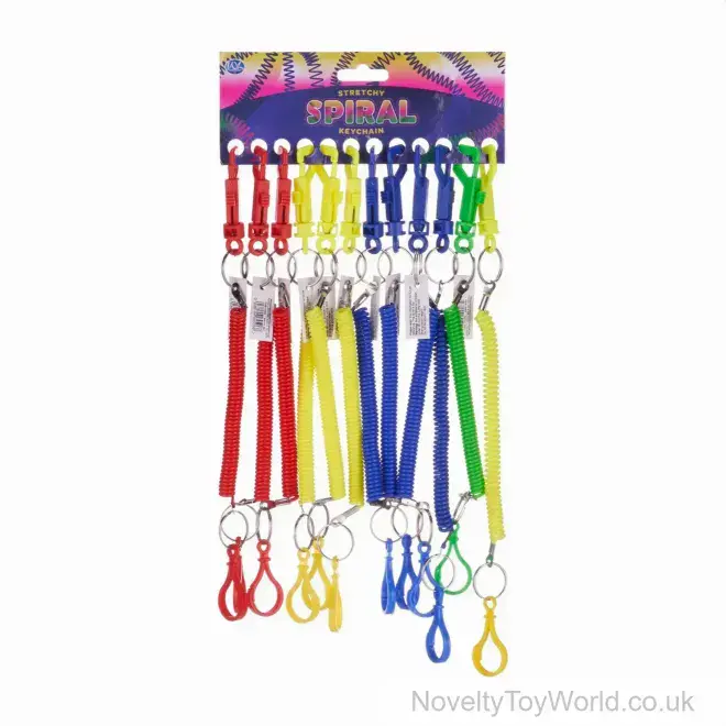 Extending Spiral Keyring with Clip - Assorted Colours | Wholesale ...