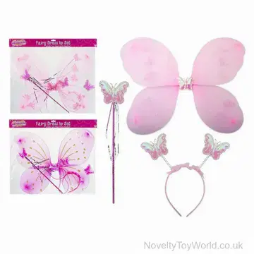 Fairy Princess Butterfly Wand, Headband & Wings Set