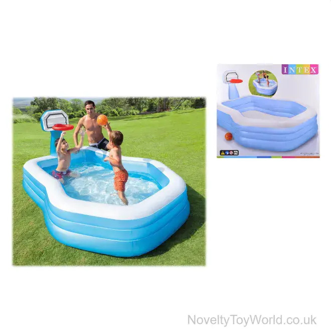 Family Paddling Pool With Basketball Net & Ball | Wholesale Inflatables For Kids UK